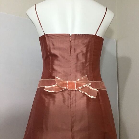 Vintage Midi Slip Dress Tailor Made Dusty Rose Pink Satiny Flare Midi Dress - Picture 9 of 15